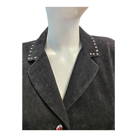 Amanda Smith Black Silver Studded Blazer Womens Size 8 - Picture 5 of 10